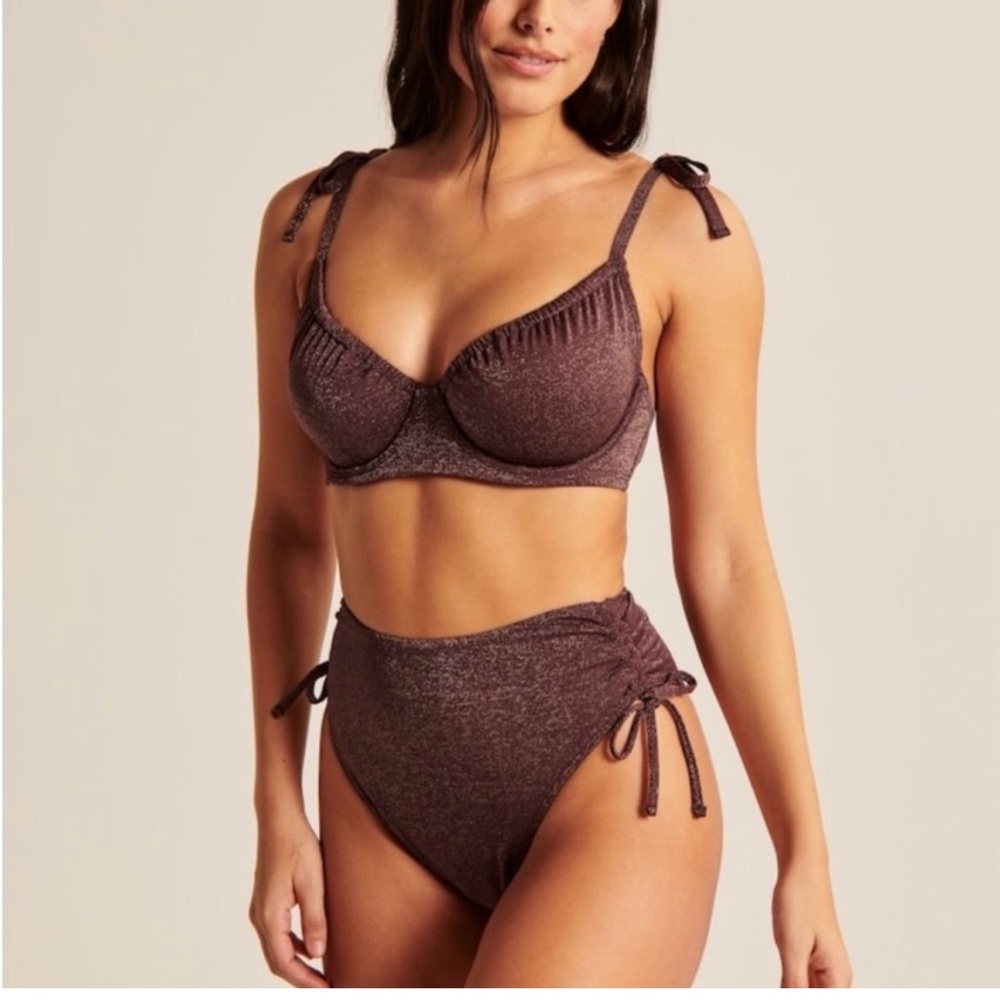 Abercrombie brown shimmer bikini